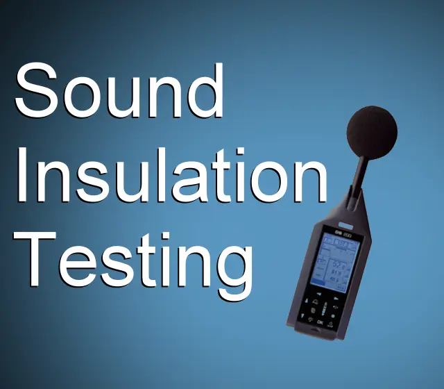 Sound insulation test setup between adjoining dwellings