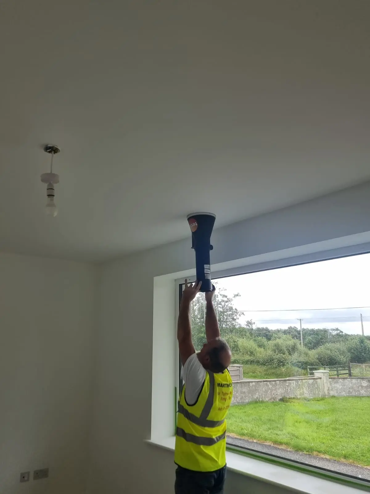 Ventilation system being commissioned